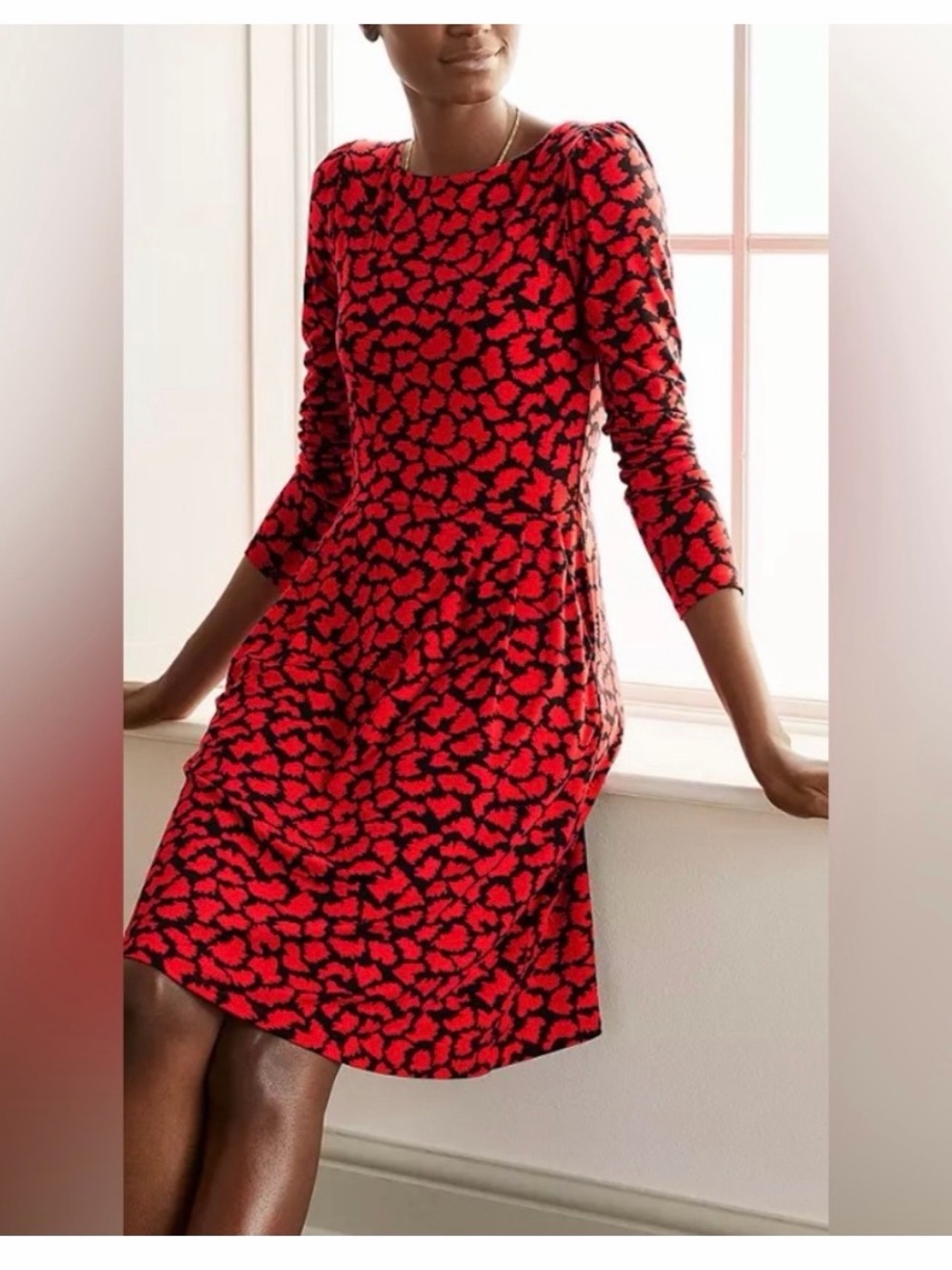 Boden Red and Black Dress